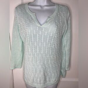 Tommy Bahama Light Mint Green/Blue Sweater. Pictured AS IS